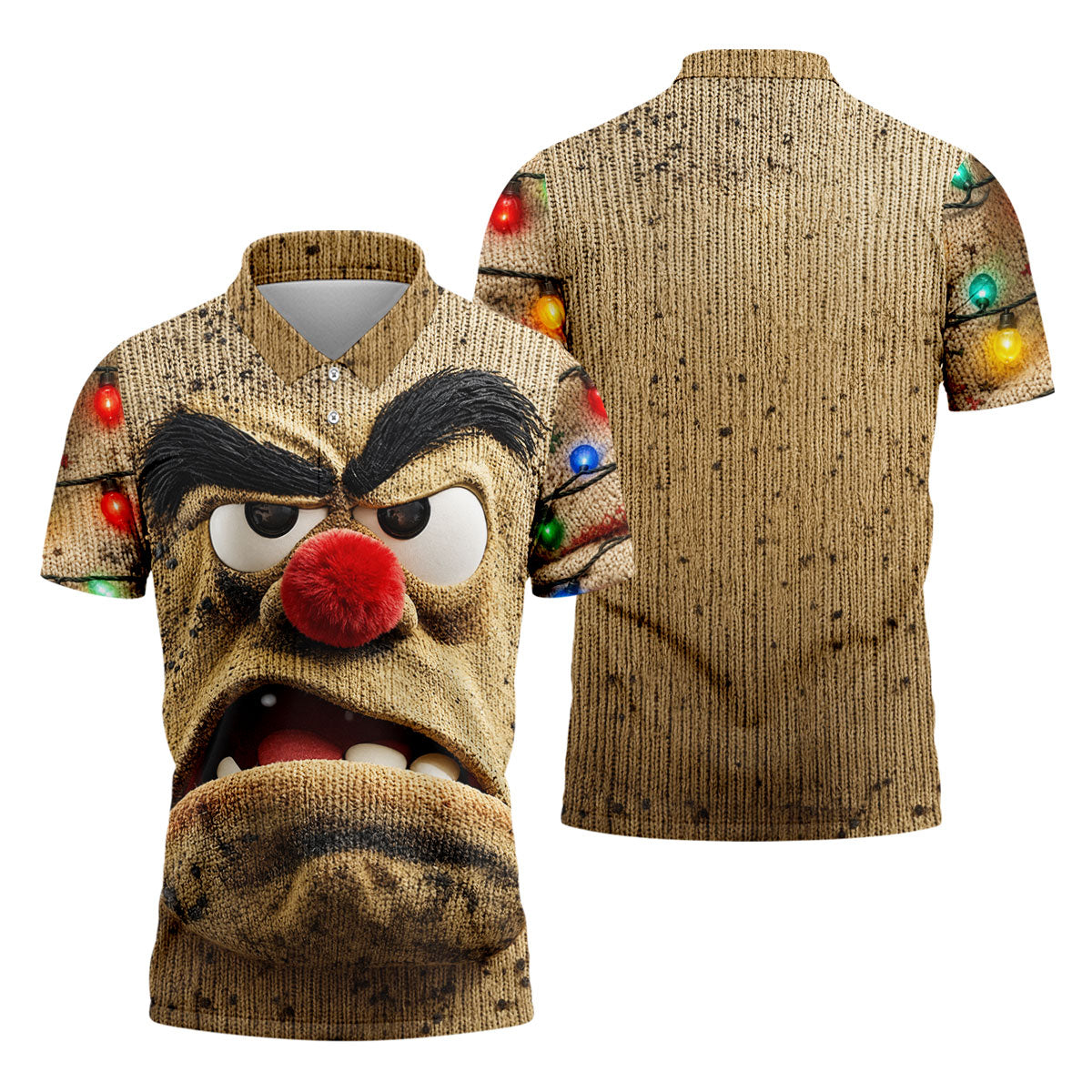 Grumpy Reindeer Lights Christmas Golf Polo, Mens Golf Apparel, Polo Shirts For Men