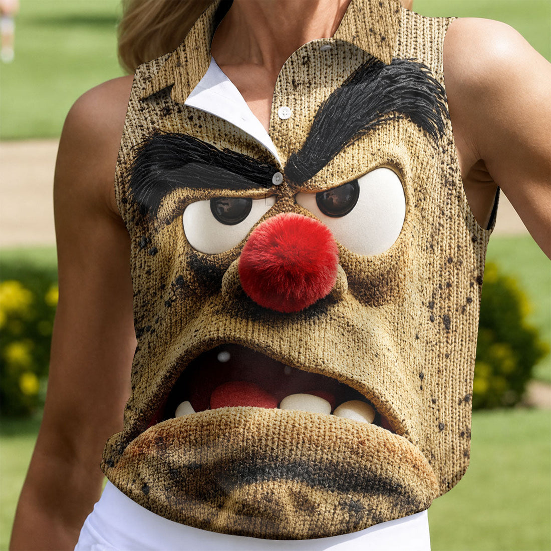 Grumpy Reindeer Lights Christmas Golf Polo, Golf Tops For Women, Women's Golf Polo