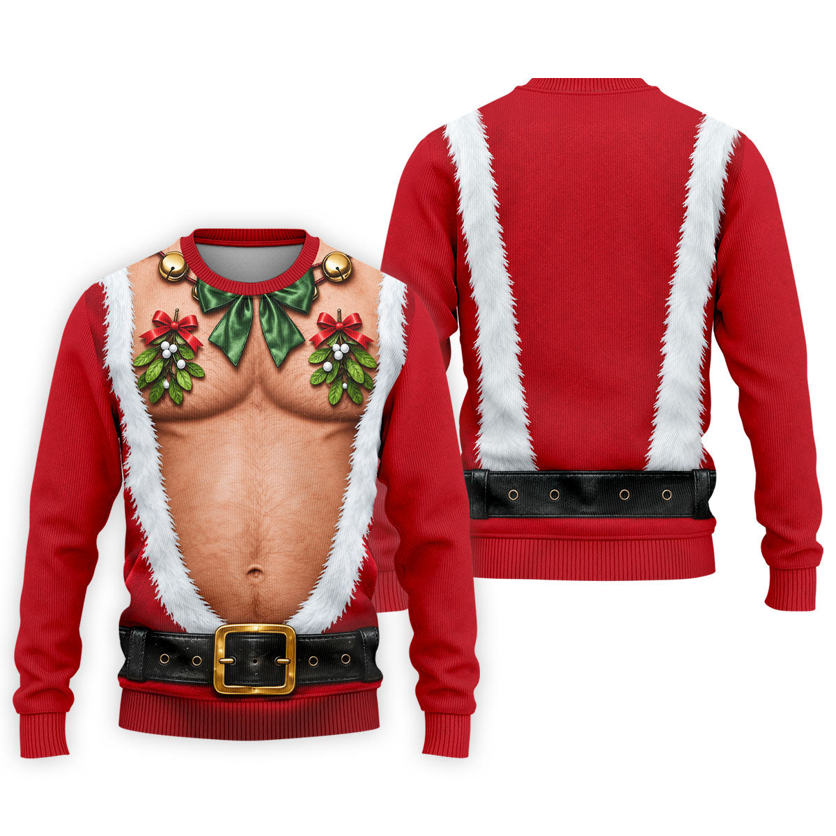 Santa Bare Belly Christmas Golf Shirt, Mens Golf Apparel, Golf Polo Shirts For Men