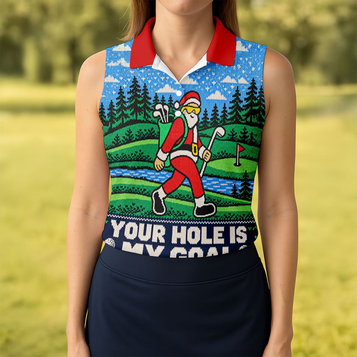 Your Hole Is My Goal Christmas Golf Shirt, Ladies Golf Shirts, Golf Shirts For Women
