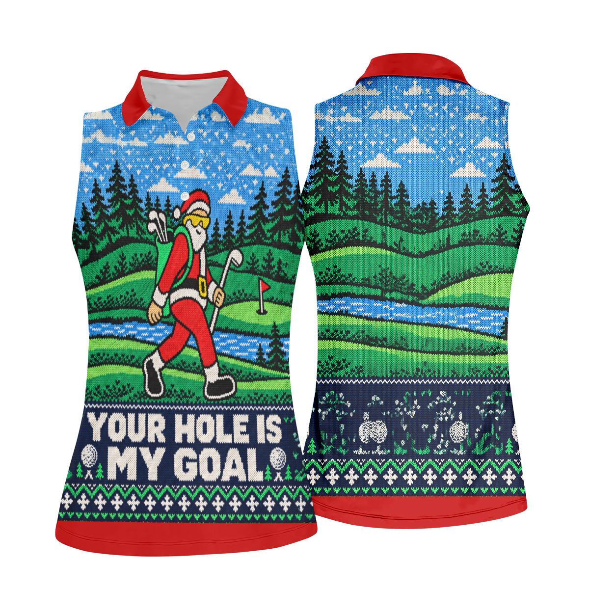 Your Hole Is My Goal Christmas Golf Shirt, Ladies Golf Shirts, Golf Shirts For Women