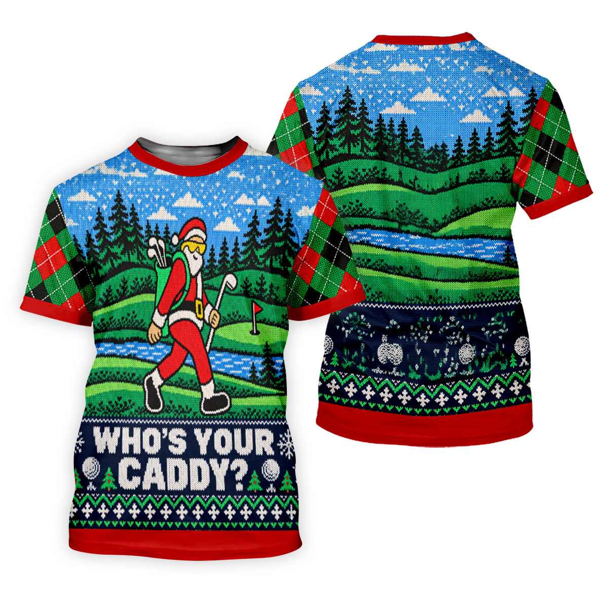 Who's Your Caddy Santa Christmas Golf Shirt, Womens Golf Tops, Womens Golf Apparel