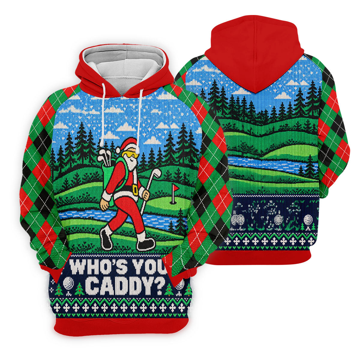 Who's Your Caddy Santa Christmas Golf Shirt, Womens Golf Tops, Womens Golf Apparel