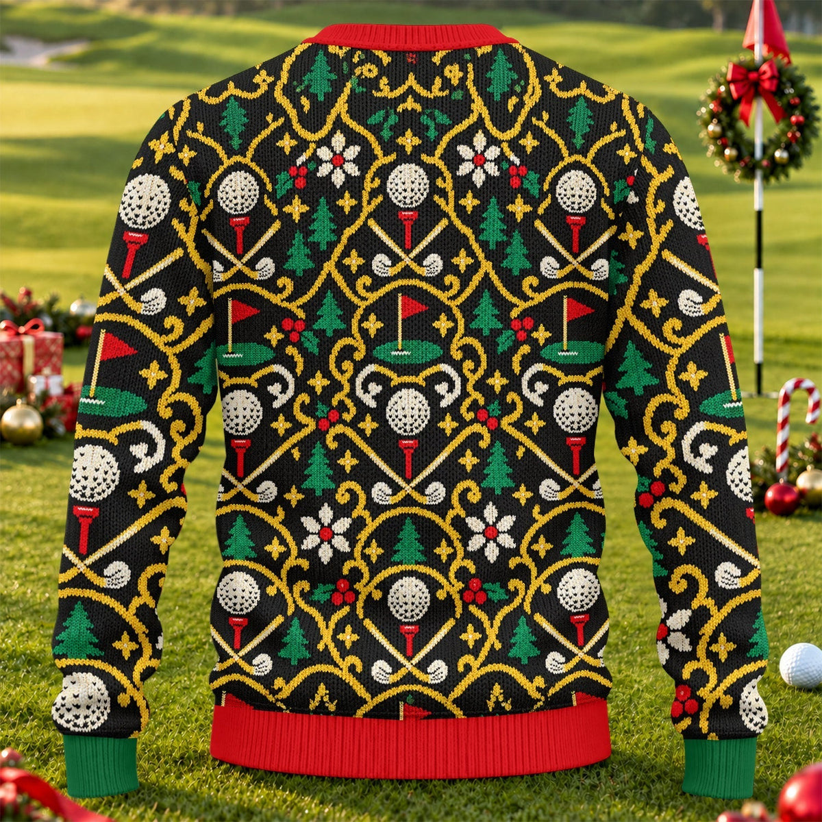 Golf Sucks Santa Cart Ugly Christmas Sweater, Ugly Sweater Party, Christmas Golf Gift