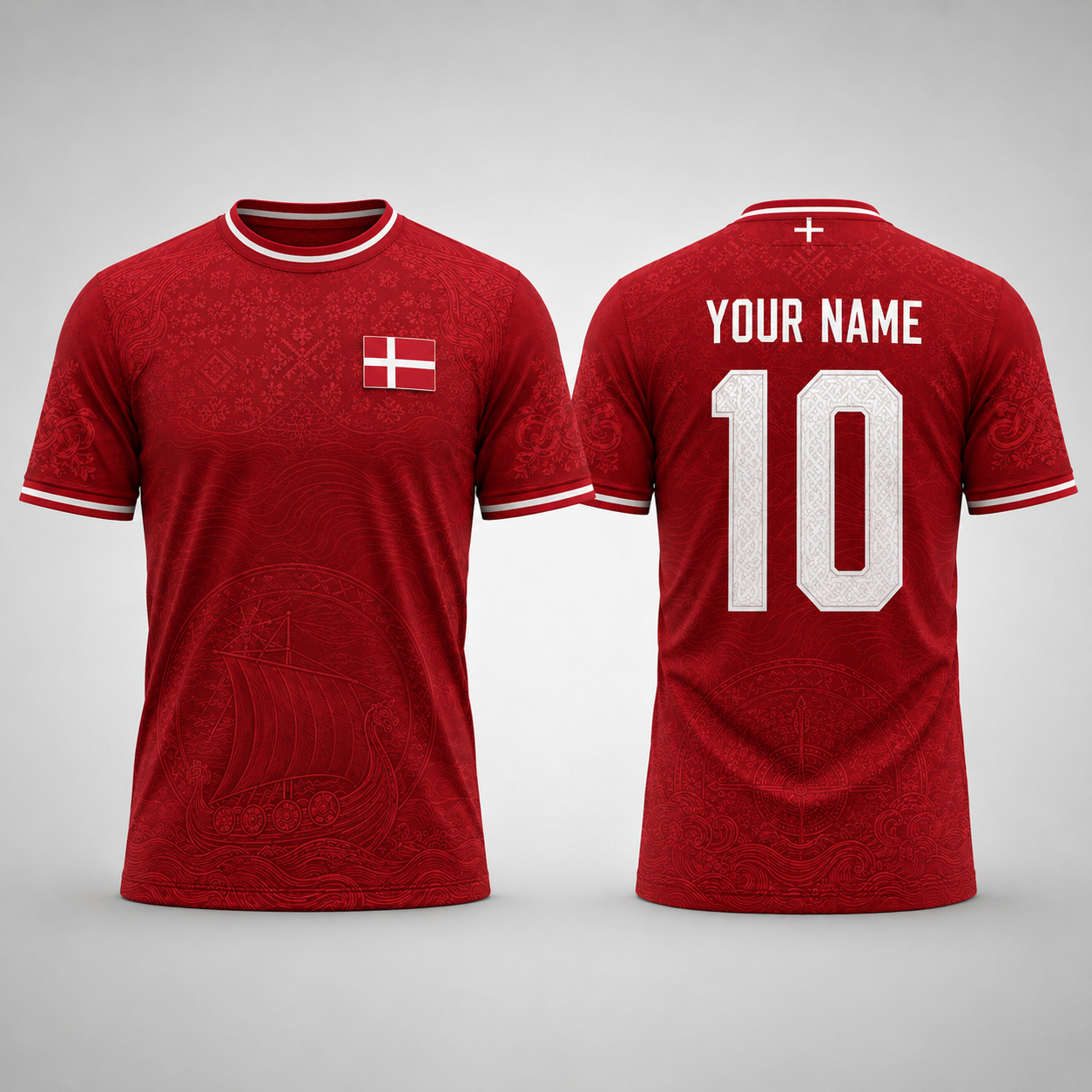 Denmark National Fooball Shirt, Squares of Diversity Football Team V-Neck For Men, Football Gifts