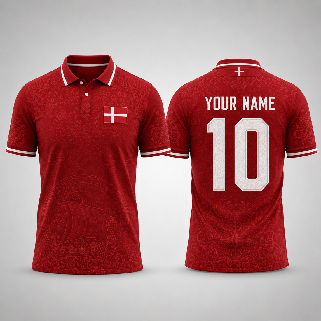 Denmark National Fooball Shirt, Squares of Diversity Football Team V-Neck For Men, Football Gifts