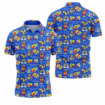 I Love Someone With Autism Blue Golf Shirt, Autism Awareness Color Polo Shirts For Men, Golf Shirts For Men