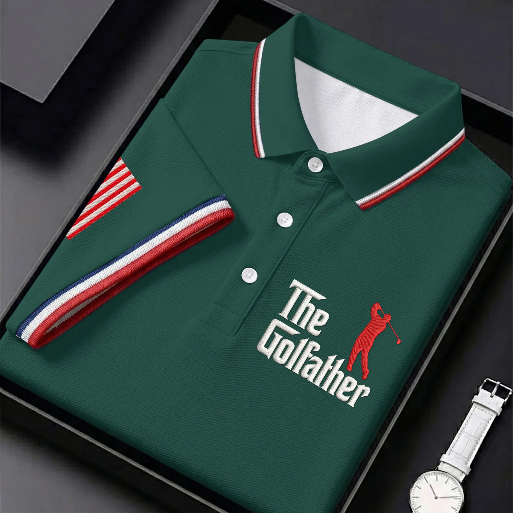 The Golfather Father's Day Golf Shirt, Men's Funny Golf Shirts, Golf Gift For Dad
