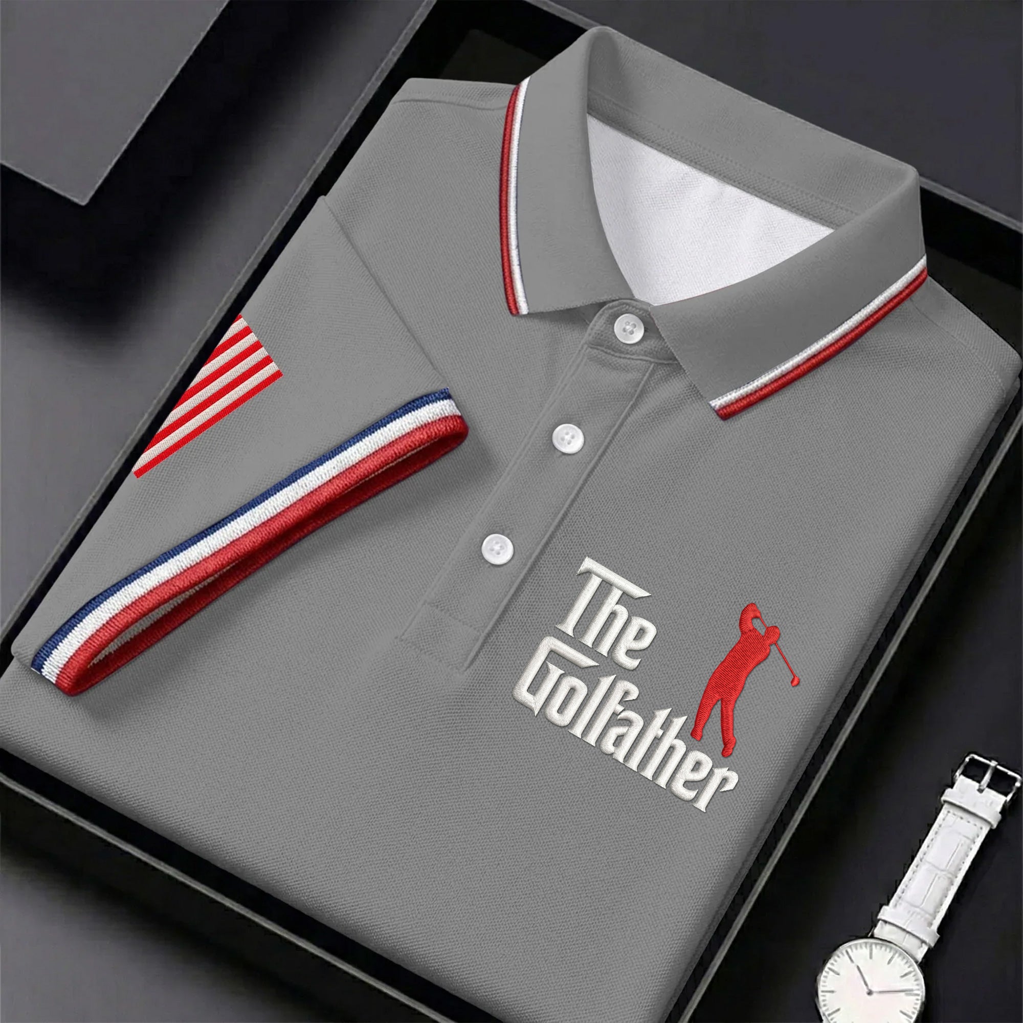 The Golfather Father's Day Golf Shirt, Men's Funny Golf Shirts, Golf Gift For Dad