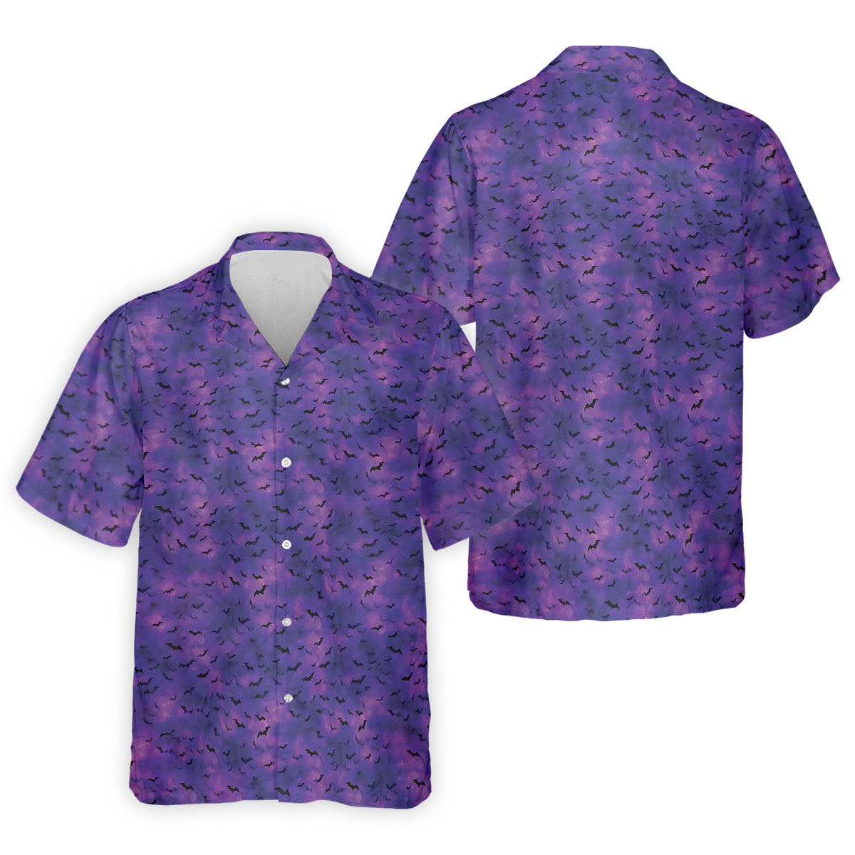 Gothic Bat Purple Golf Shirt, Halloween Polo Shirt Cool Golf Gift, Golf Shirts For Men