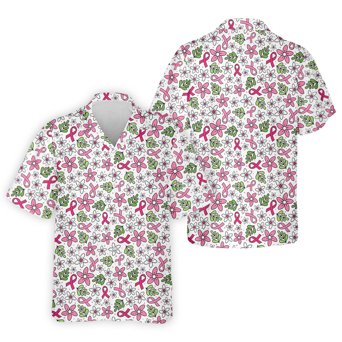 Breast Cancer Awareness Ribbon Flower Men Shirt, Cancer Awareness Shirt, Polo ShirtFor Men