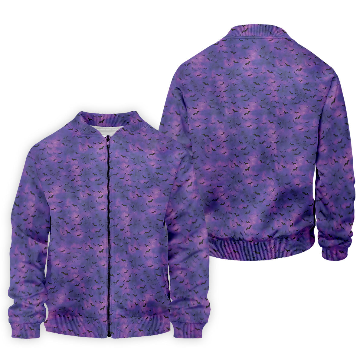 Gothic Bat Purple Golf Shirt, Halloween Polo Shirt Cool Golf Gift, Golf Shirts For Men