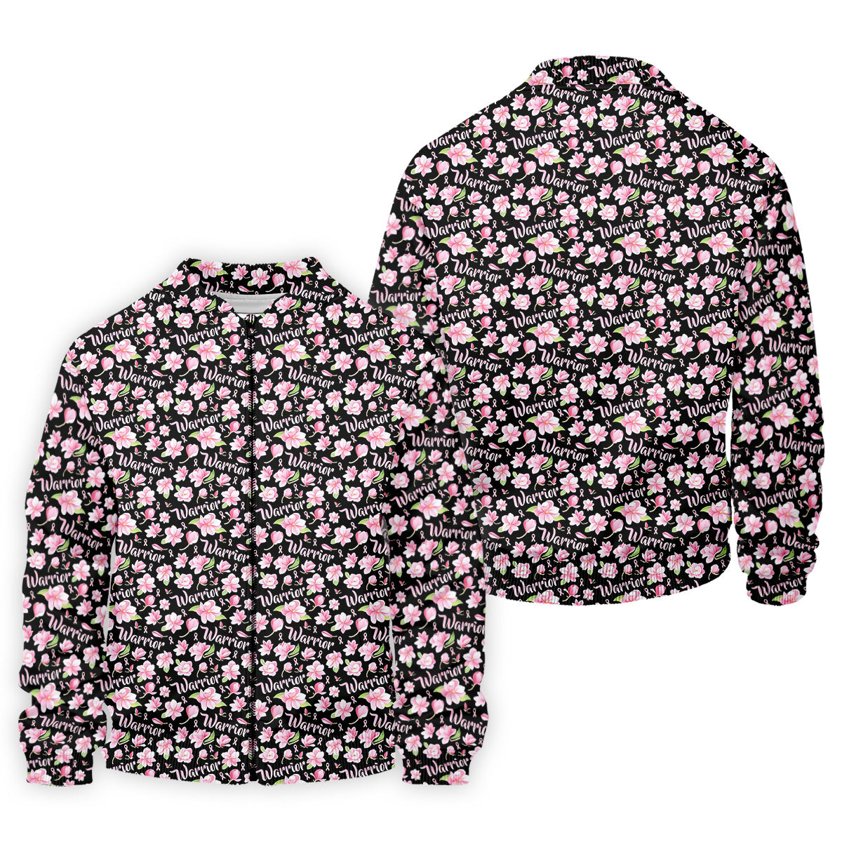 Warrior Pink Ribbons Floral Breast Cancer Golf Shirt, Polo ShirtFor Men, Golfing Apparel