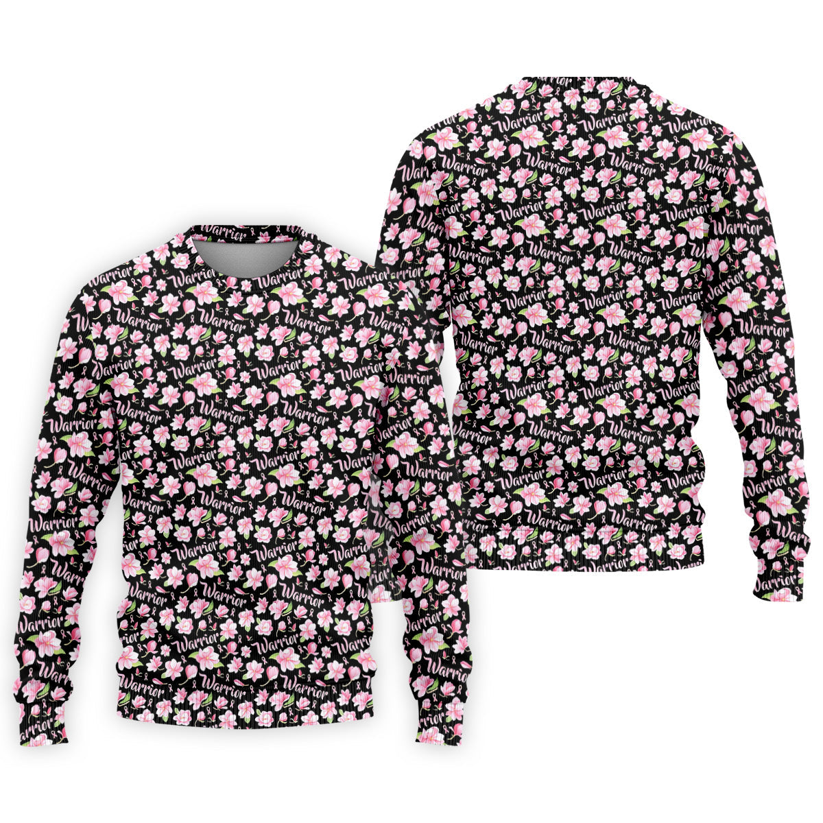 Warrior Pink Ribbons Floral Breast Cancer Golf Shirt, Polo ShirtFor Men, Golfing Apparel