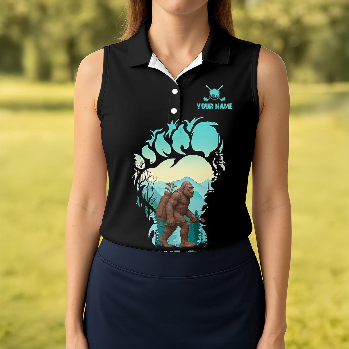 Not All Who Wander Are Lost Bigfoot Custom Golf Shirt, Golf Gifts For Women, Ladies Golf Shirts