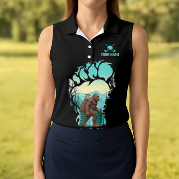 Not All Who Wander Are Lost Bigfoot Custom Golf Shirt, Golf Gifts For Women, Ladies Golf Shirts
