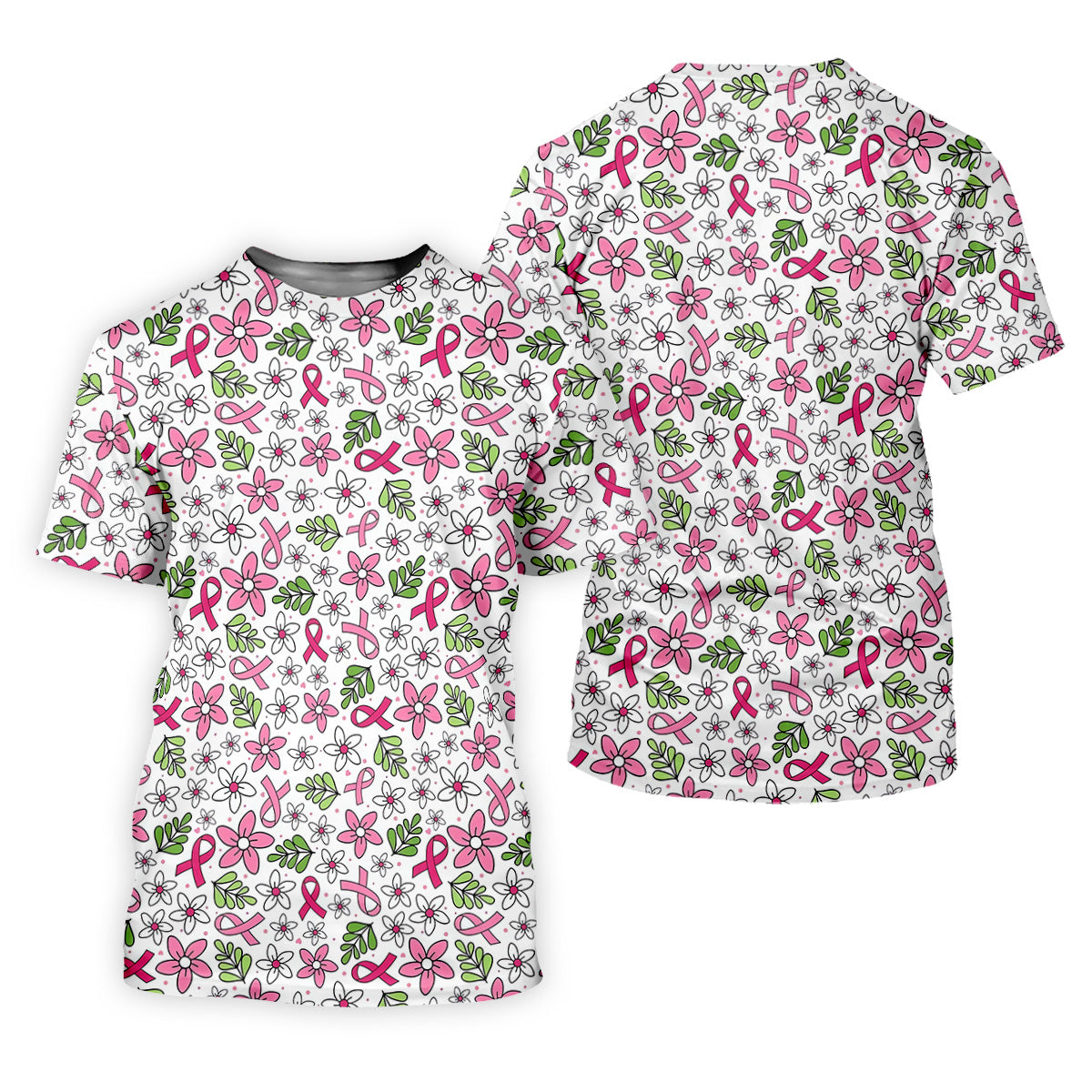 Breast Cancer Awareness Ribbon Flower Men Shirt, Cancer Awareness Shirt, Polo ShirtFor Men