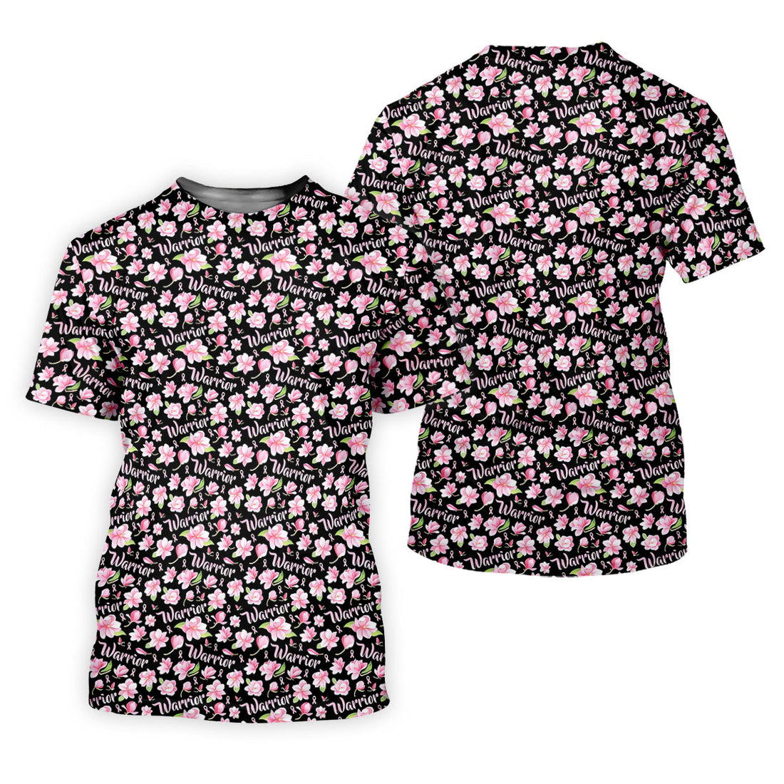 Warrior Pink Ribbons Floral Breast Cancer Golf Shirt, Polo ShirtFor Men, Golfing Apparel