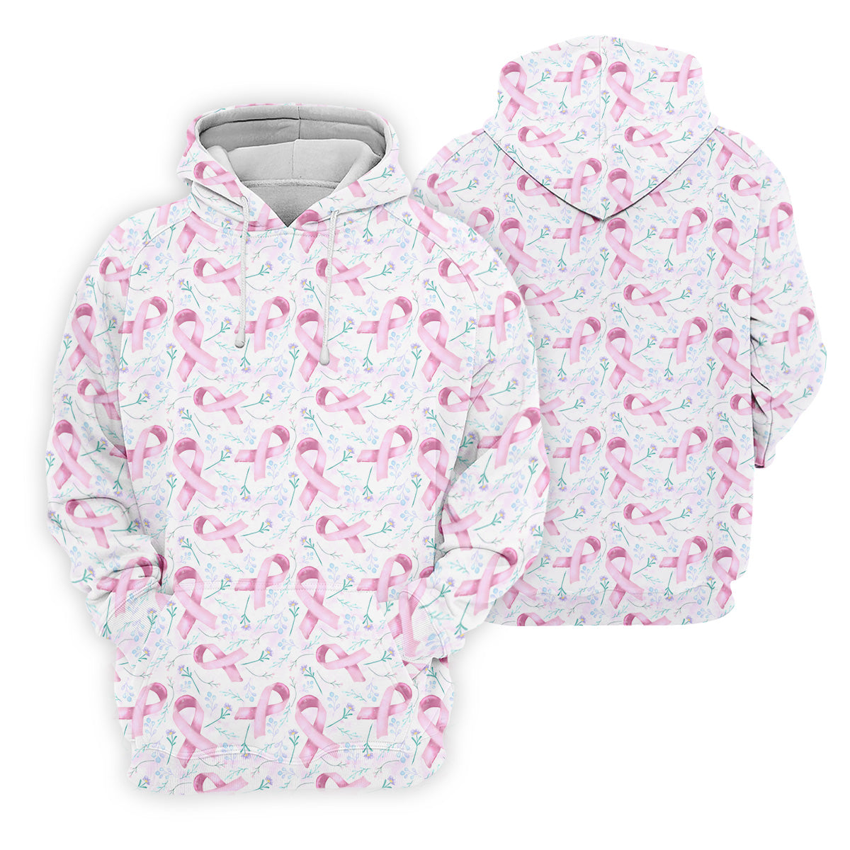Pink Floral Breast Cancer Golf Shirt, Mens Golf Polo Shirts, White Polo ShirtMens, Golfing Apparel