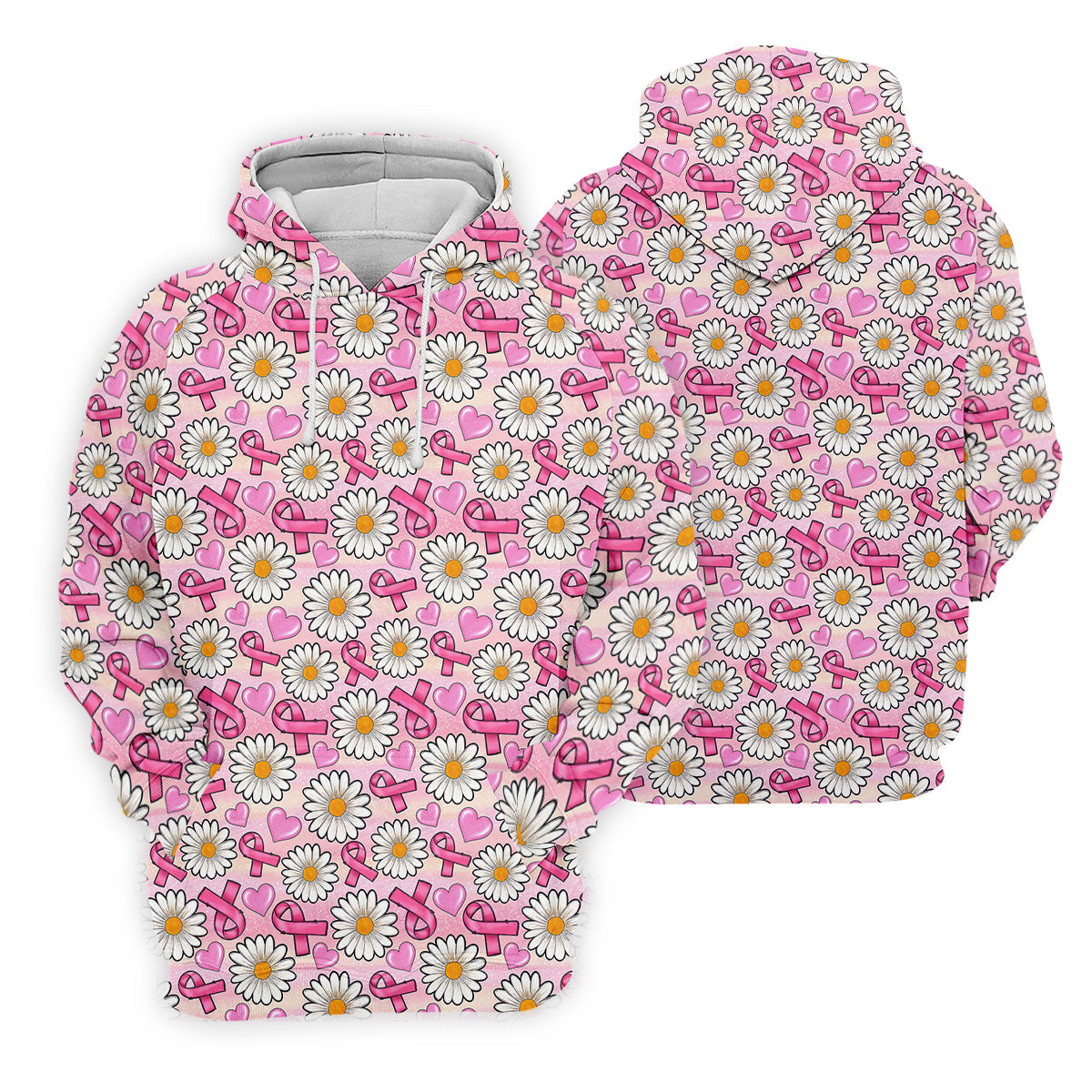 Daisy Pink Breast Cancer Golf Shirt, Mens Golf Polo Shirt White Polo Shirt, Golfing Apparel