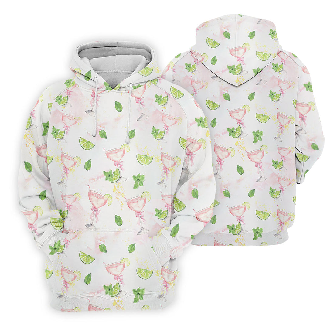 Margarita Ladies Golf Tops, Coquette Aesthetic Cocktail Womens Golf Tops, Pink Drink Patterned Golf Shirts