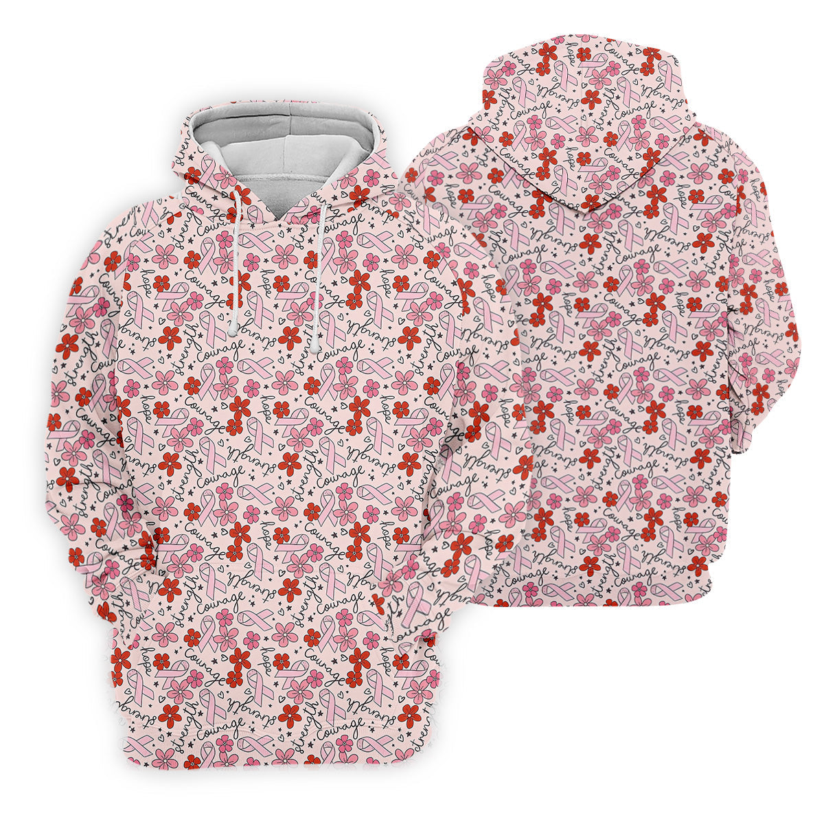 Breast Cancer Awareness Ribbon Flower Men Shirt, Men's Pink Golf Polo, Polo ShirtFor Men