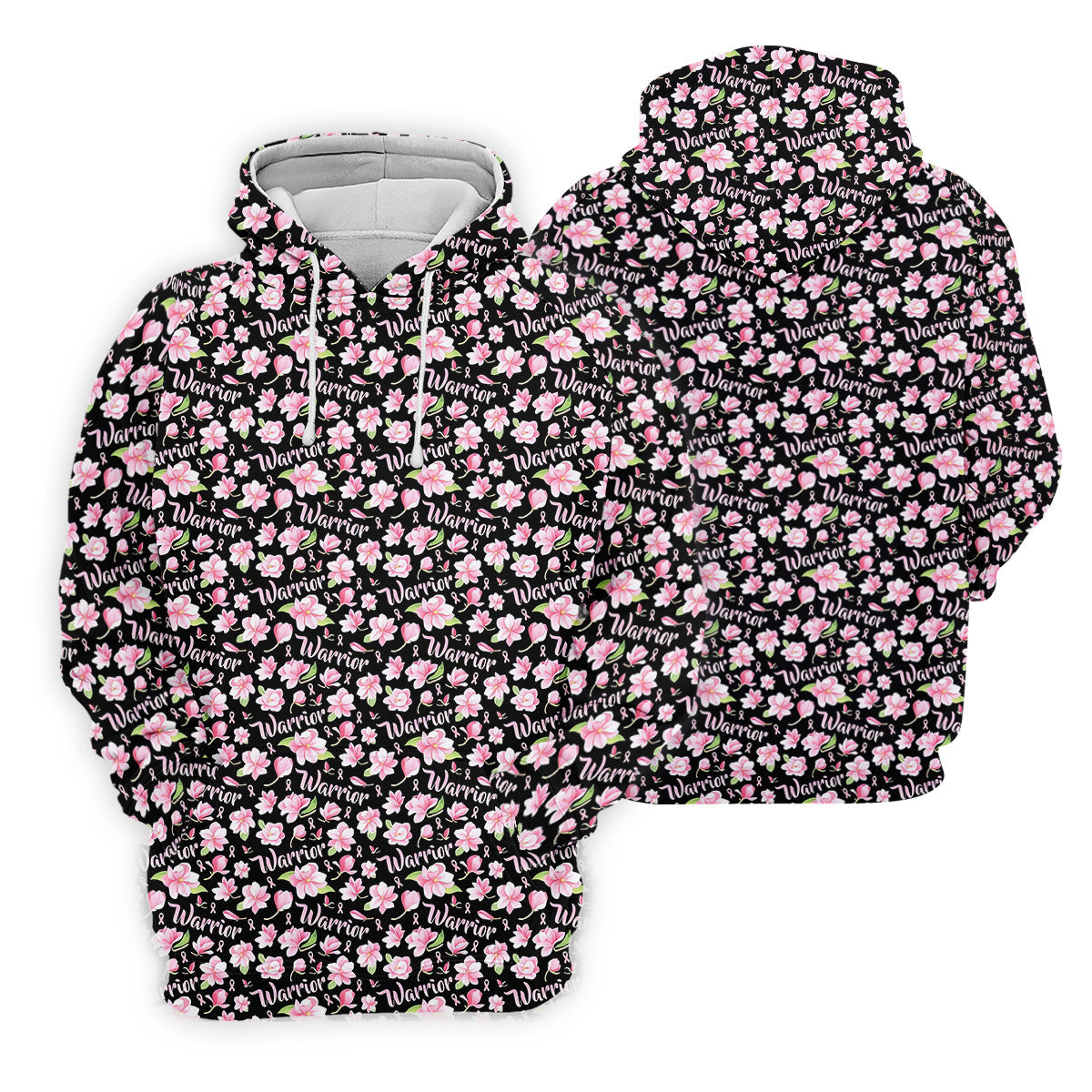 Warrior Pink Ribbons Floral Breast Cancer Golf Shirt, Polo ShirtFor Men, Golfing Apparel