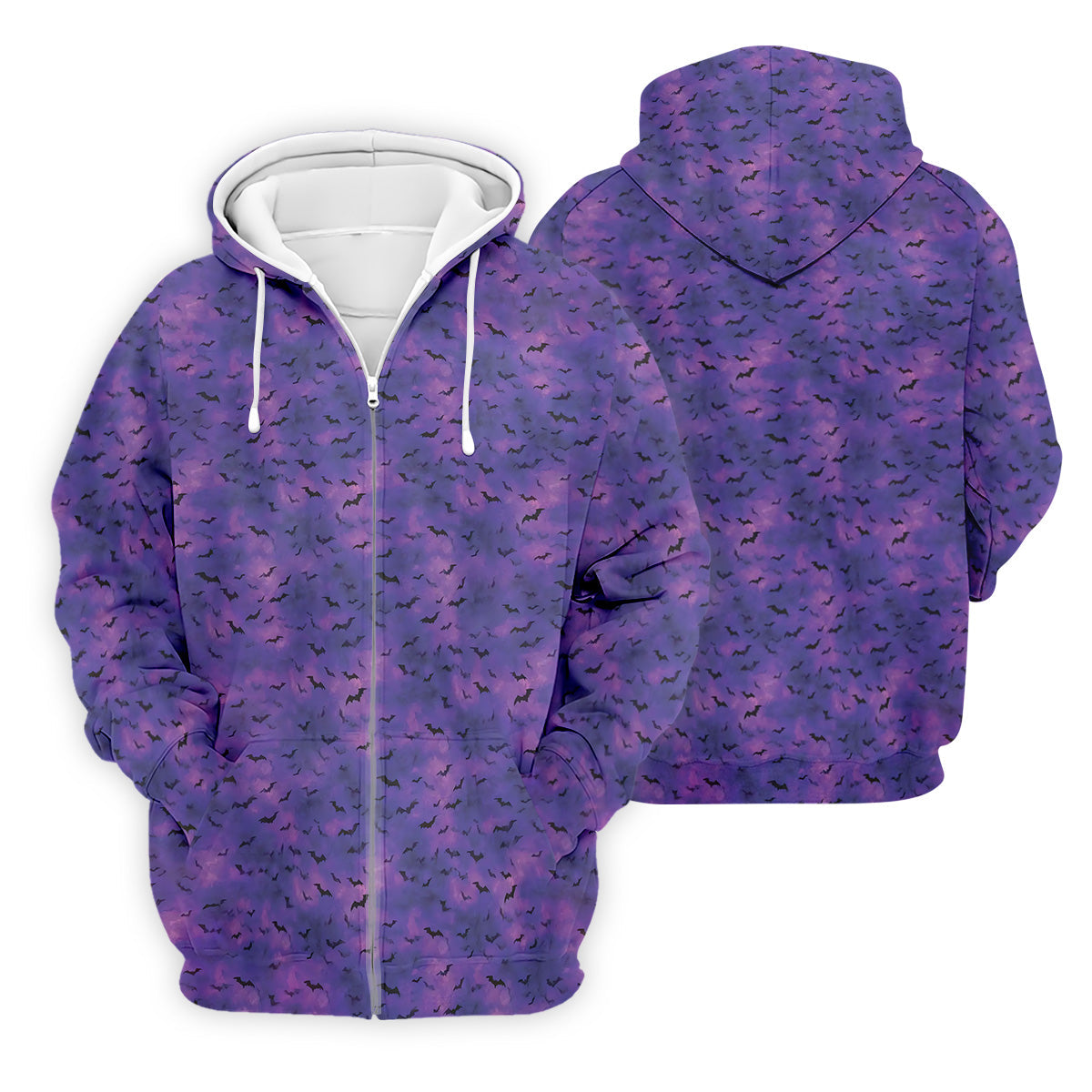 Gothic Bat Purple Golf Shirt, Halloween Polo Shirt Cool Golf Gift, Golf Shirts For Men
