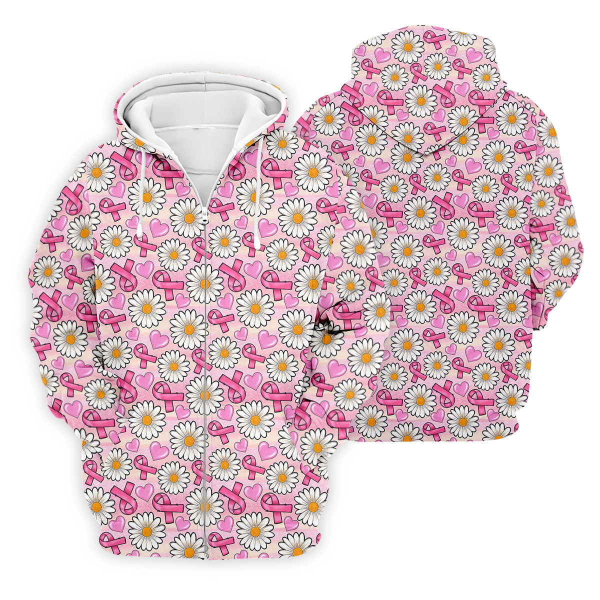 Daisy Pink Breast Cancer Golf Shirt, Mens Golf Polo Shirt White Polo Shirt, Golfing Apparel