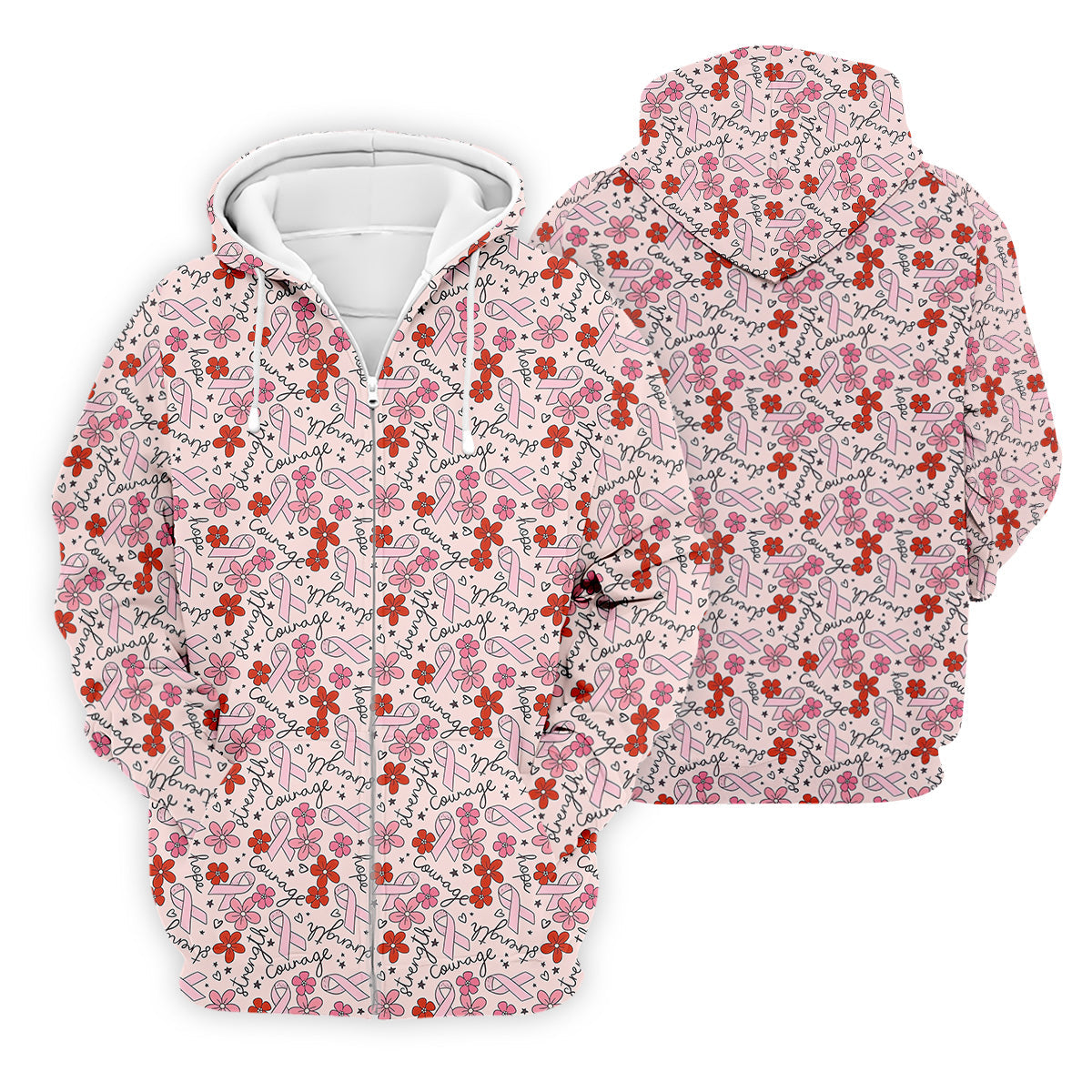 Breast Cancer Awareness Ribbon Flower Men Shirt, Men's Pink Golf Polo, Polo ShirtFor Men