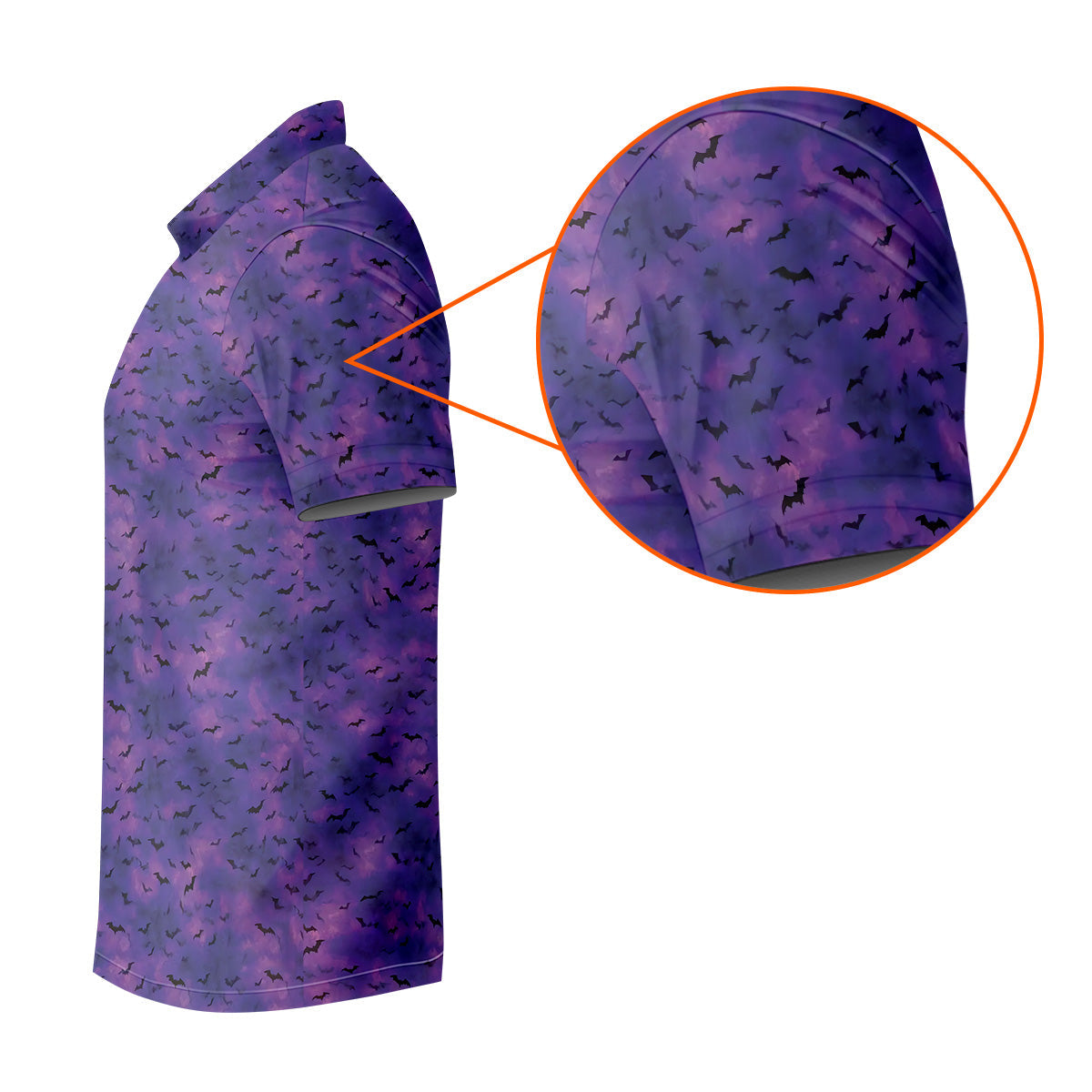 Gothic Bat Purple Golf Shirt, Halloween Polo Shirt Cool Golf Gift, Golf Shirts For Men