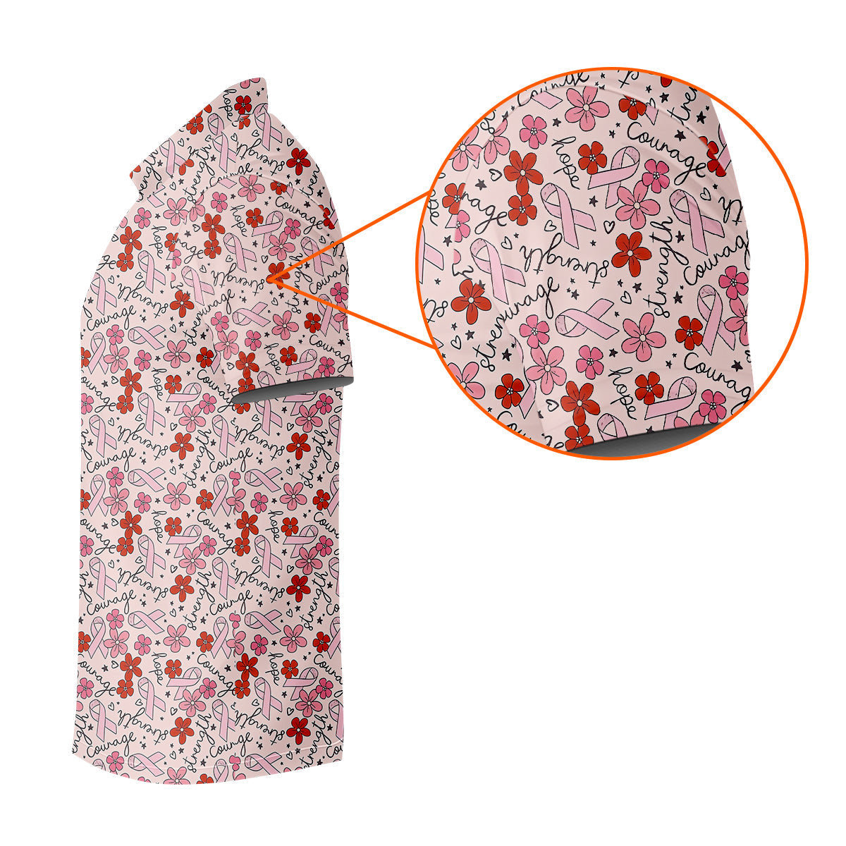 Breast Cancer Awareness Ribbon Flower Men Shirt, Men's Pink Golf Polo, Polo ShirtFor Men