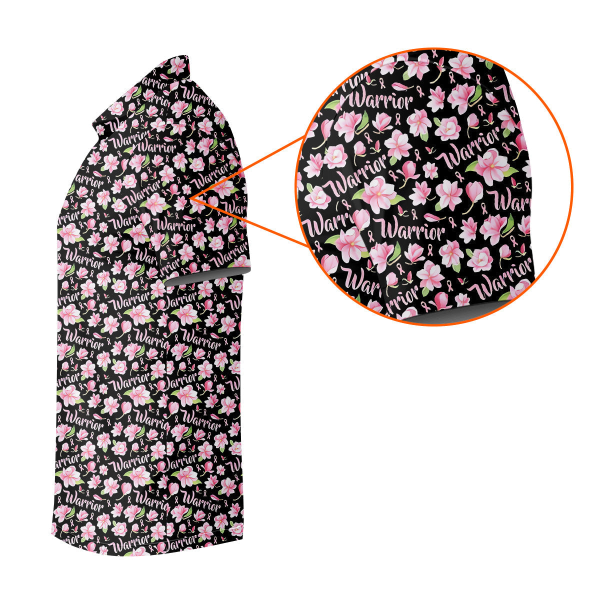 Warrior Pink Ribbons Floral Breast Cancer Golf Shirt, Polo ShirtFor Men, Golfing Apparel