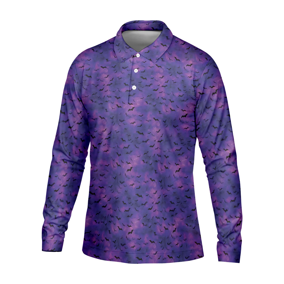 Gothic Bat Purple Golf Shirt, Halloween Polo Shirt Cool Golf Gift, Golf Shirts For Men