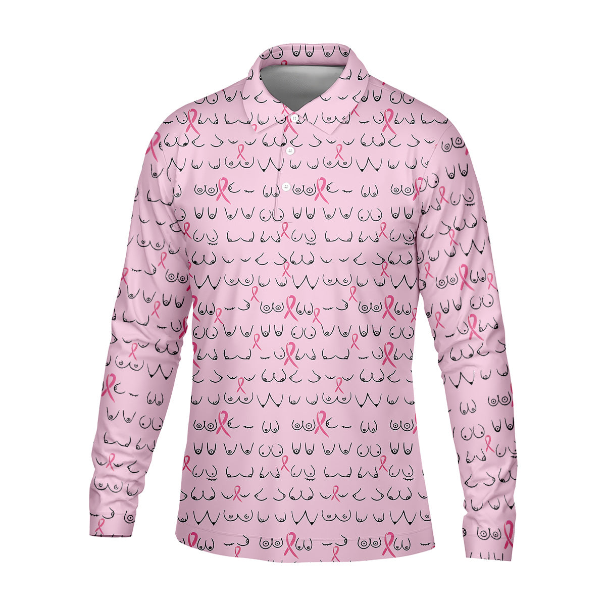 Breast Cancer Golf Shirt, Pink Golf Shirt Men, Fun Golf Shirts For Men, Cute Golf Shirt, Fun Golf Shirt