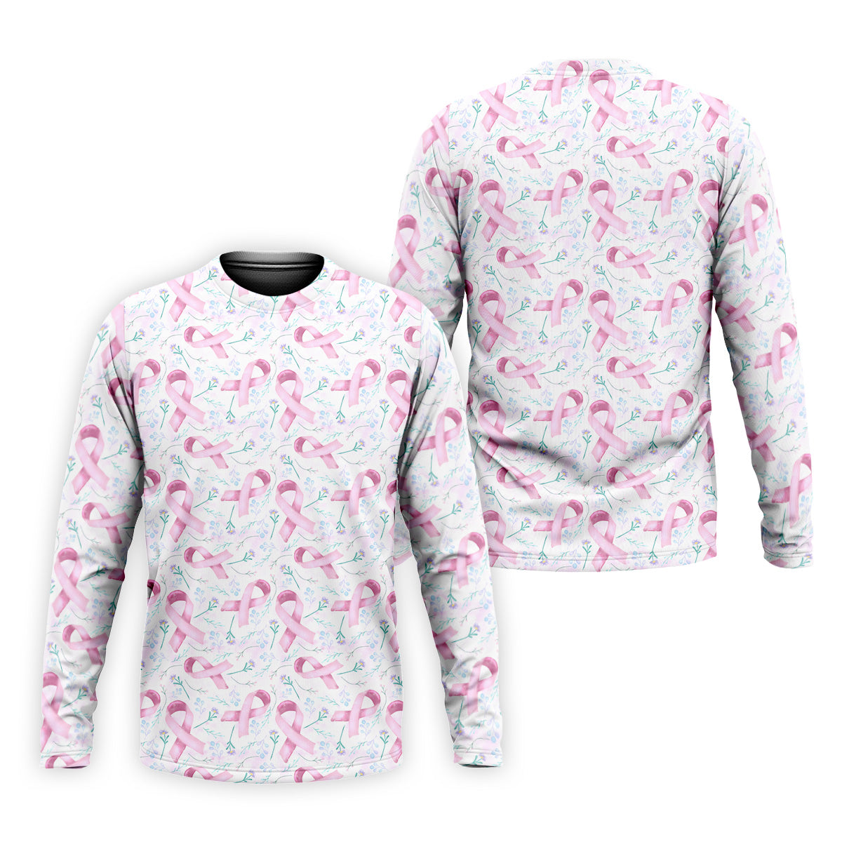 Pink Floral Breast Cancer Golf Shirt, Mens Golf Polo Shirts, White Polo ShirtMens, Golfing Apparel