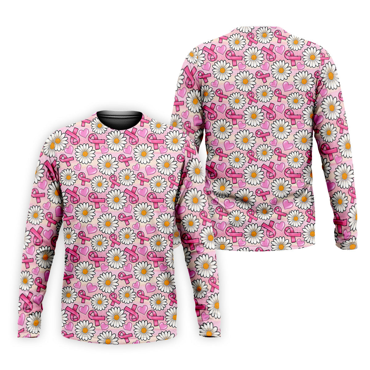 Daisy Pink Breast Cancer Golf Shirt, Mens Golf Polo Shirt White Polo Shirt, Golfing Apparel