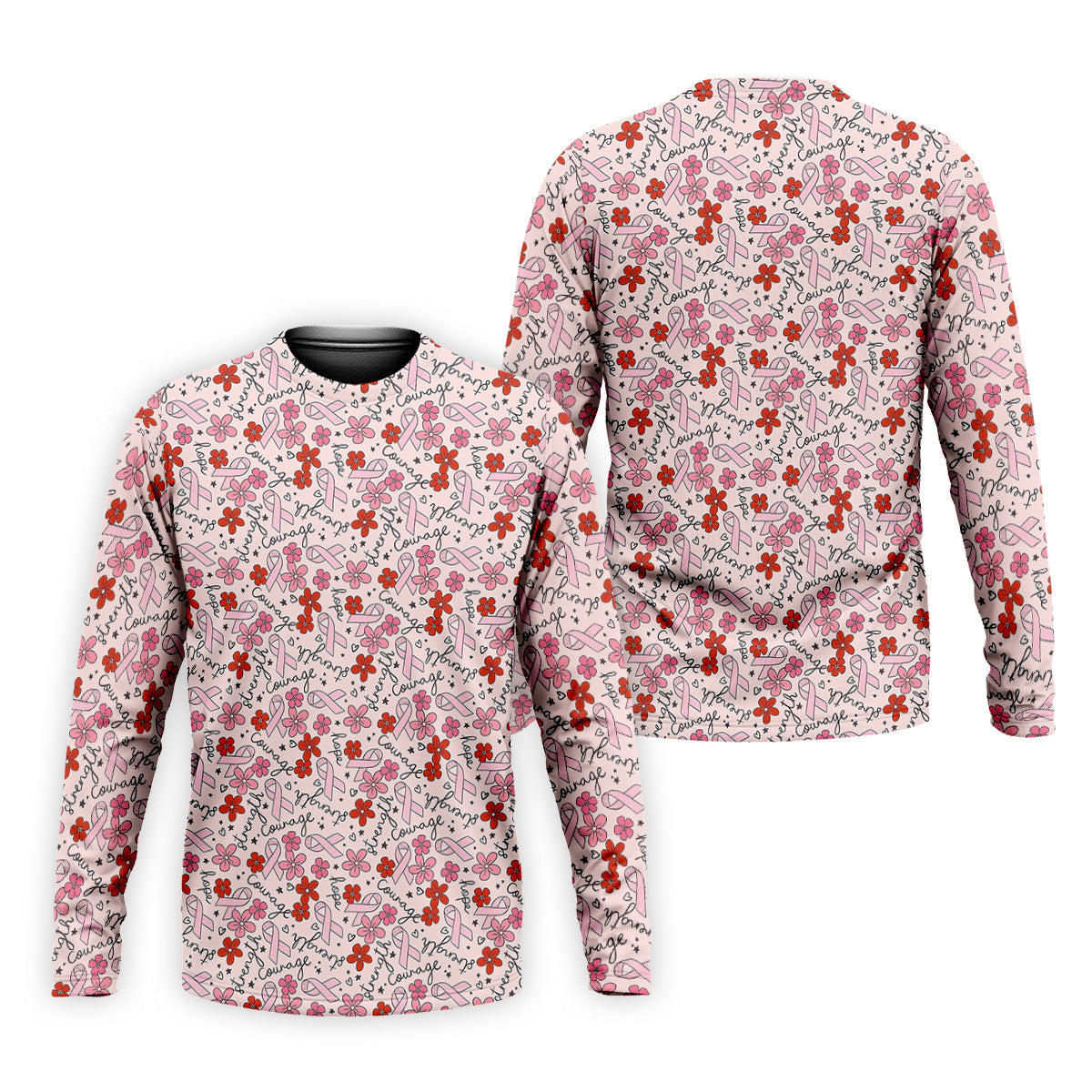 Breast Cancer Awareness Ribbon Flower Men Shirt, Men's Pink Golf Polo, Polo ShirtFor Men