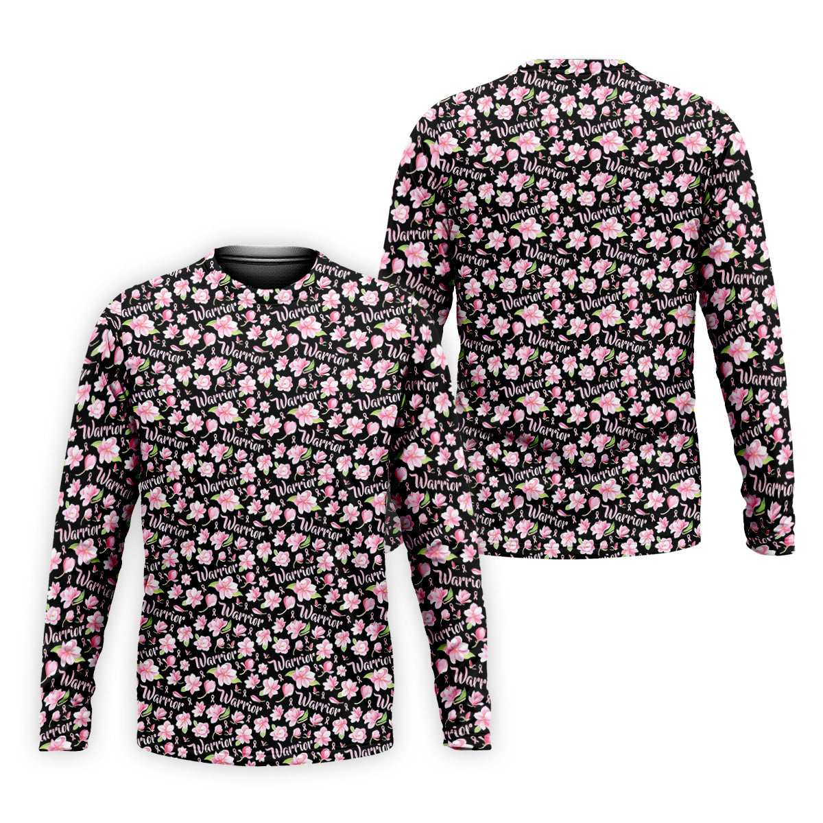 Warrior Pink Ribbons Floral Breast Cancer Golf Shirt, Polo ShirtFor Men, Golfing Apparel