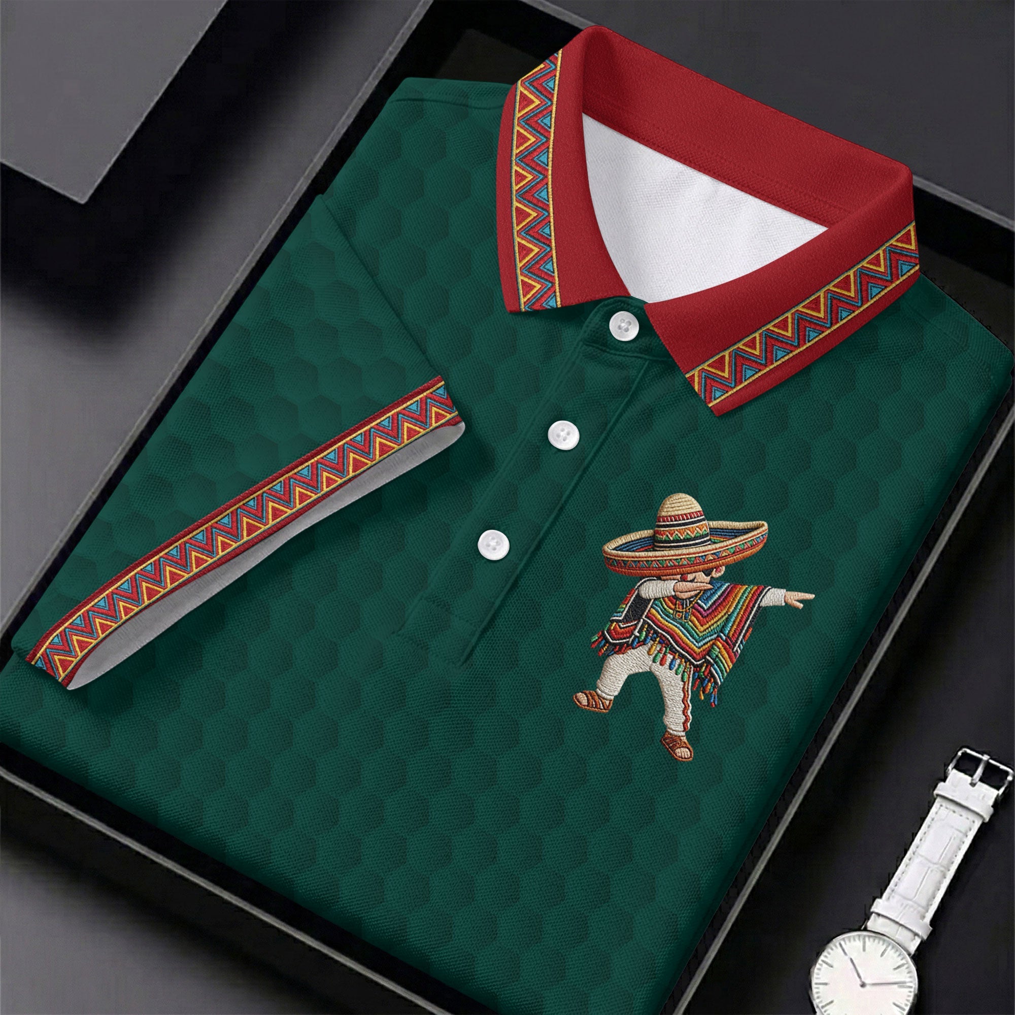 Cinco De Mayo Celebration Golf Ball Pattern Green Golf Shirt, Golf Shirt For Women