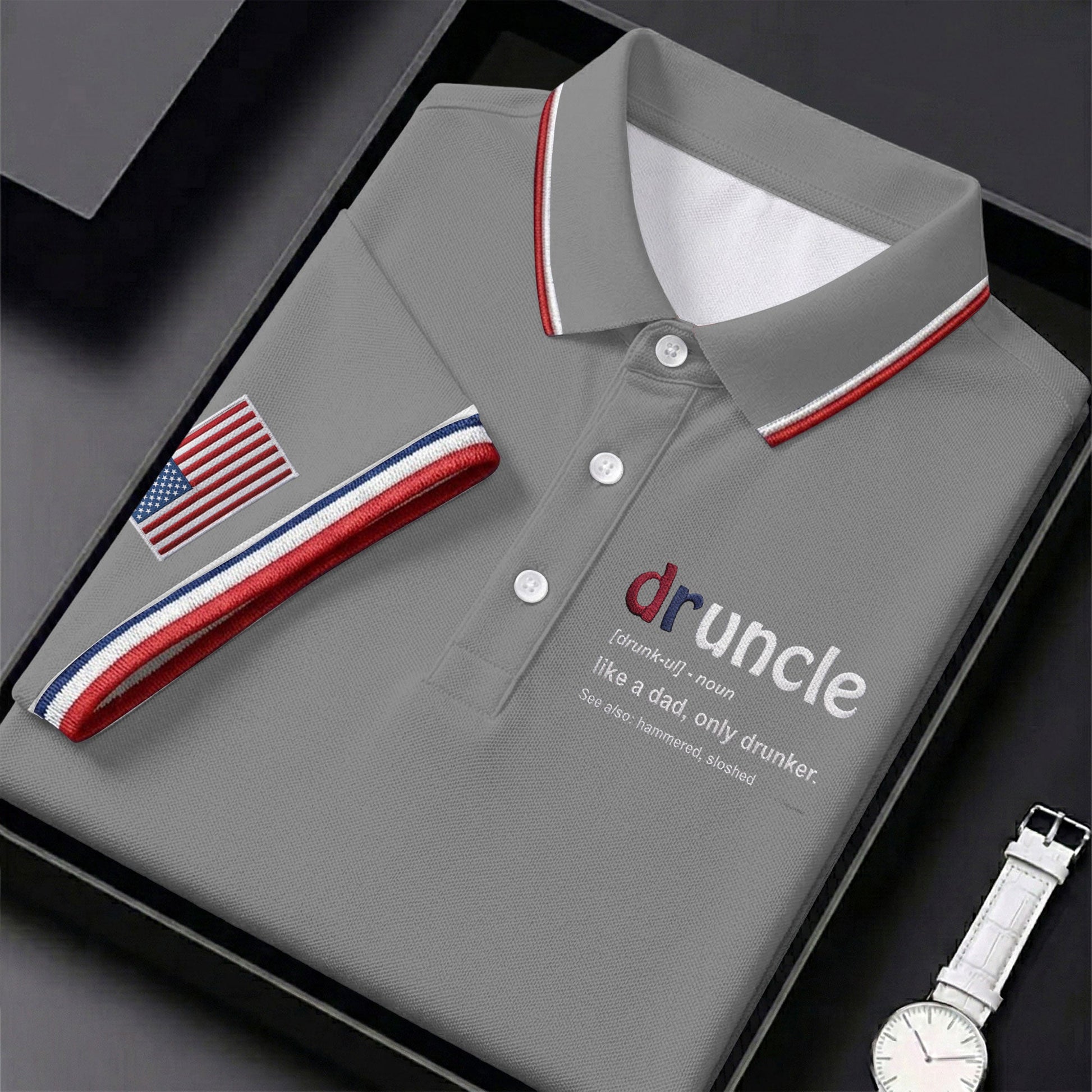 Druncle Like A Dad Only Drunker Father's Day Golf Shirt, Men's Funny Golf Shirts, Golf Gift For Dad
