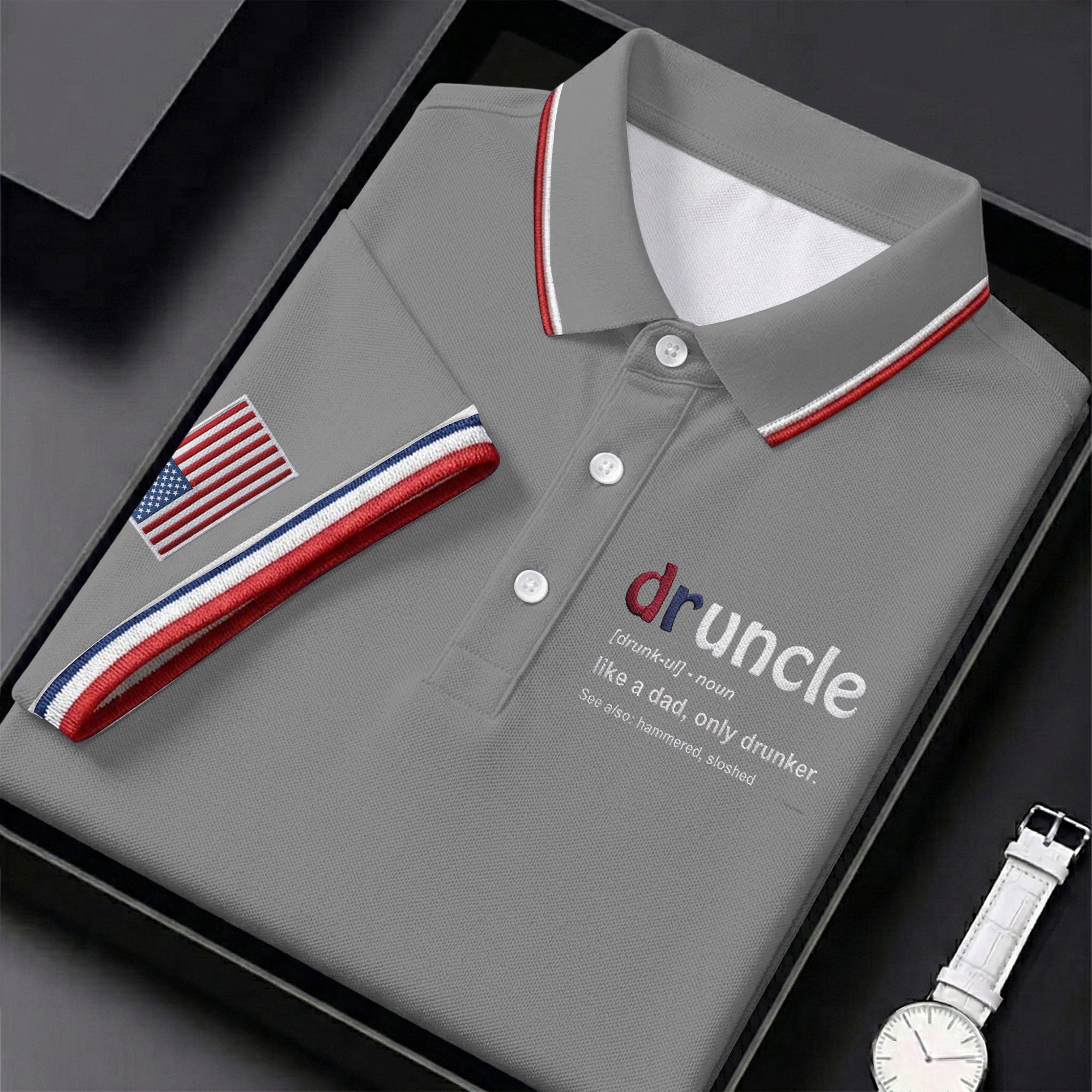 Druncle Like A Dad Only Drunker Father's Day Golf Shirt, Men's Funny Golf Shirts, Golf Gift For Dad