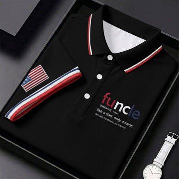 Funcle Like A Dad Only Cooler Father's Day Golf Shirt, Men's Funny Golf Shirts, Golf Gift For Dad