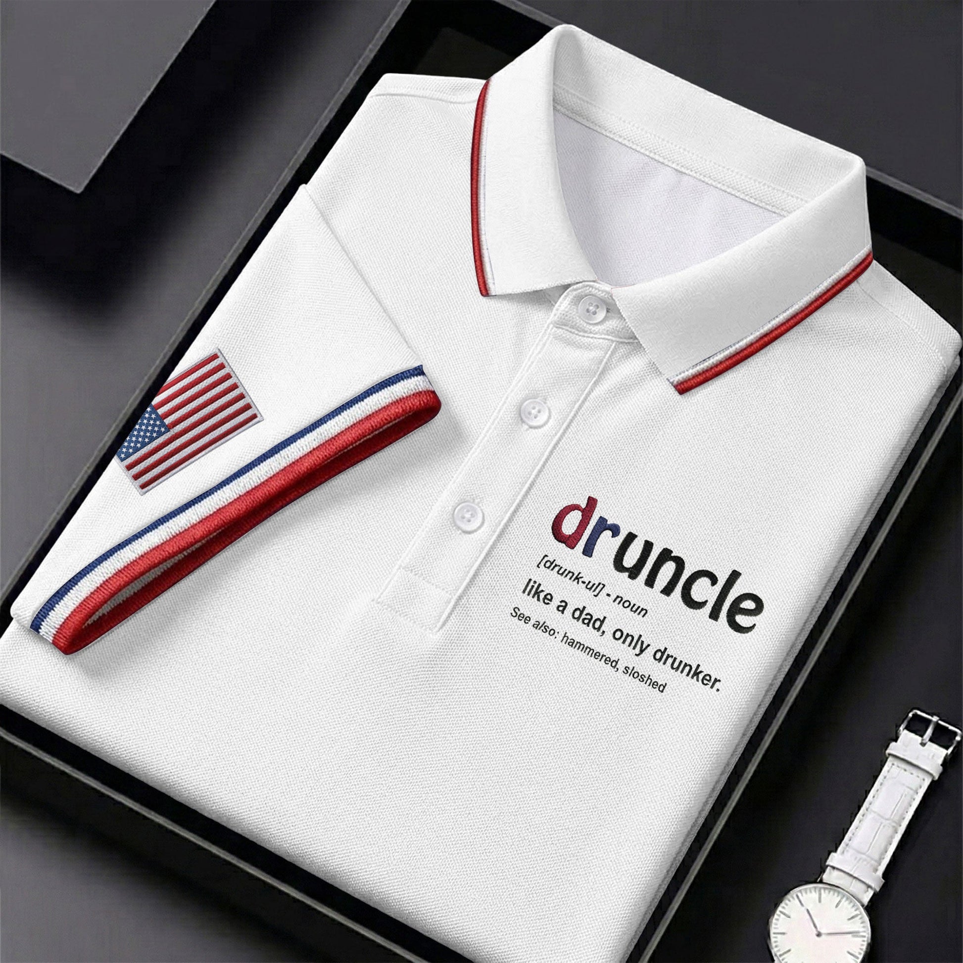 Druncle Like A Dad Only Drunker Father's Day Golf Shirt, Men's Funny Golf Shirts, Golf Gift For Dad