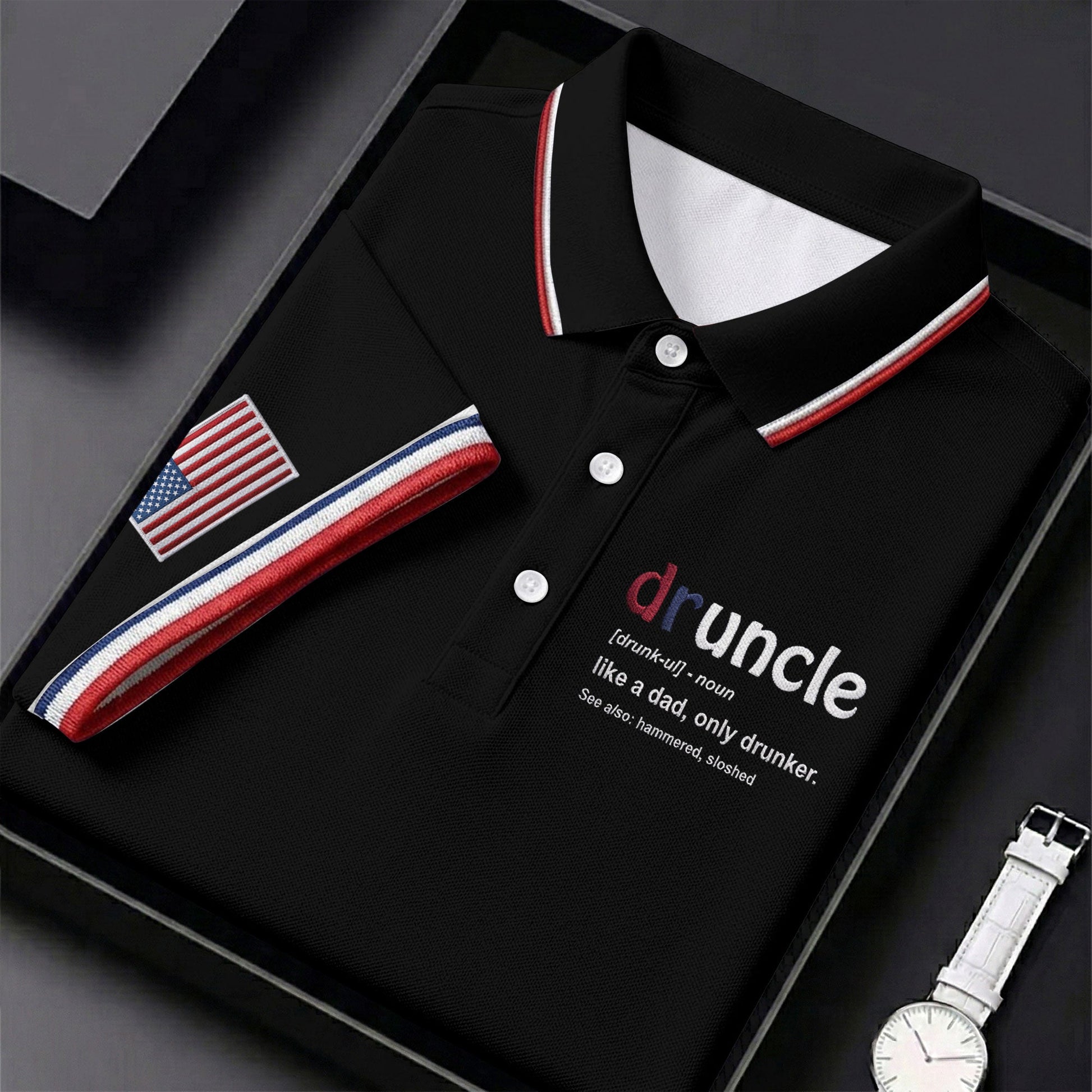 Druncle Like A Dad Only Drunker Father's Day Golf Shirt, Men's Funny Golf Shirts, Golf Gift For Dad