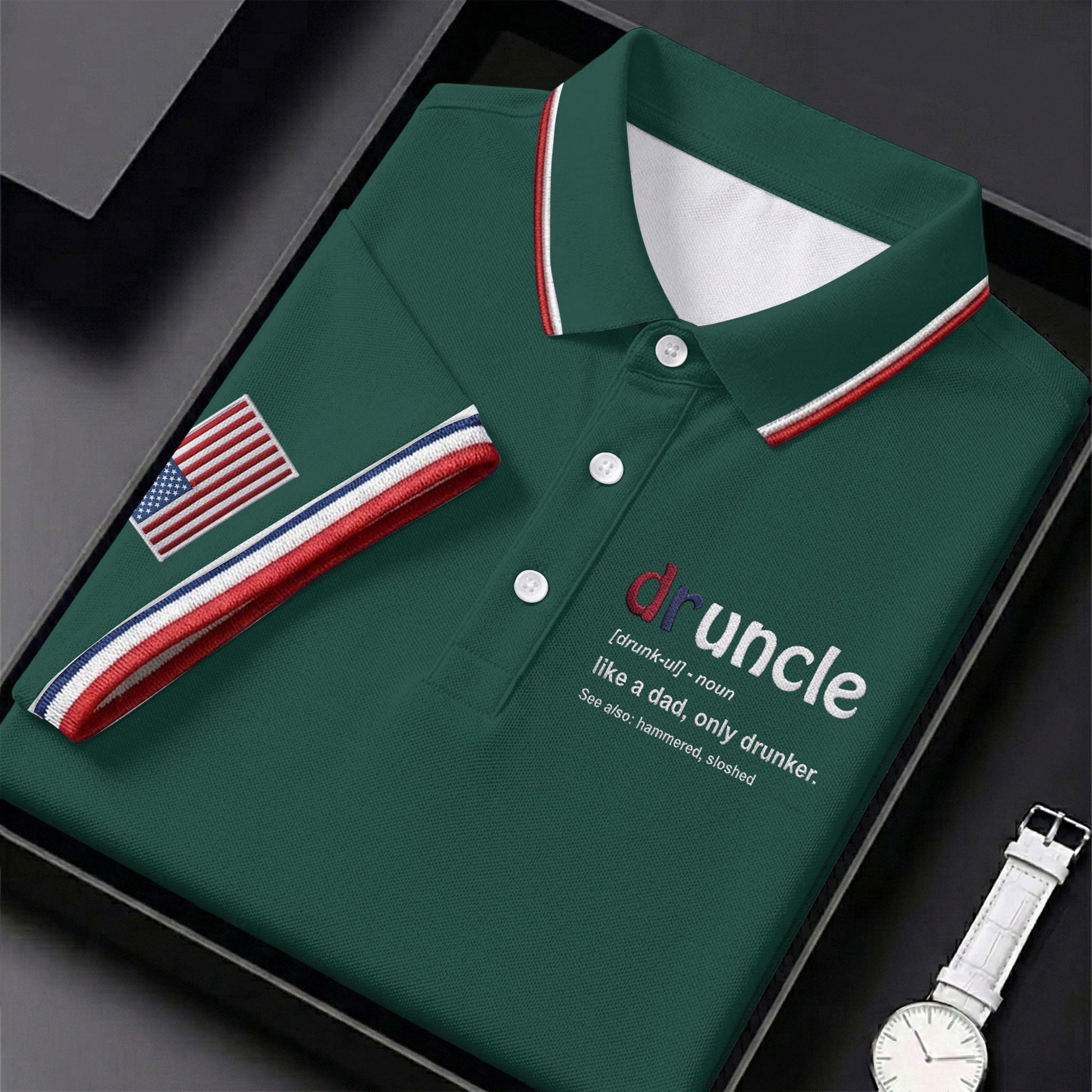 Druncle Like A Dad Only Drunker Father's Day Golf Shirt, Men's Funny Golf Shirts, Golf Gift For Dad