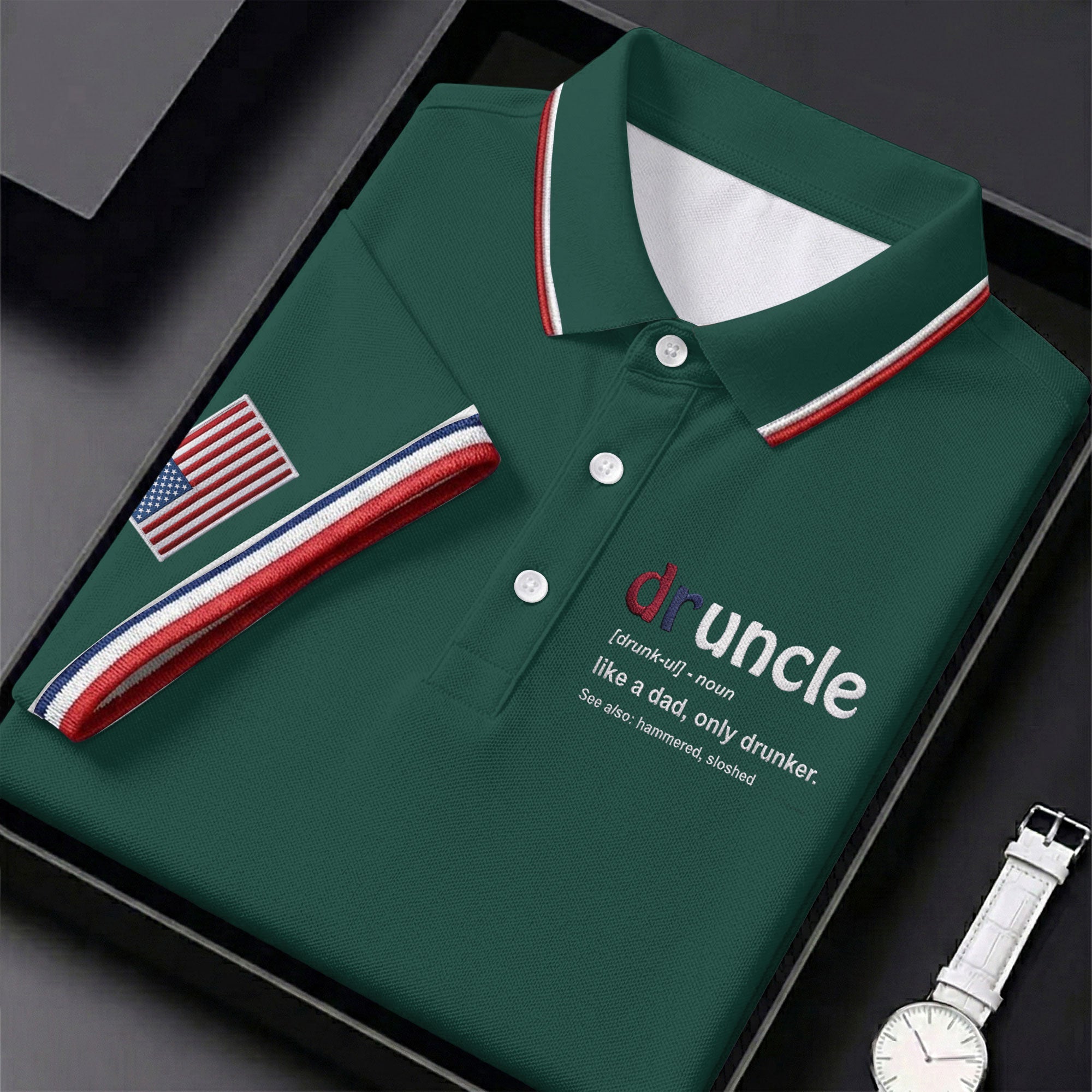 Druncle Like A Dad Only Drunker Father's Day Golf Shirt, Men's Funny Golf Shirts, Golf Gift For Dad