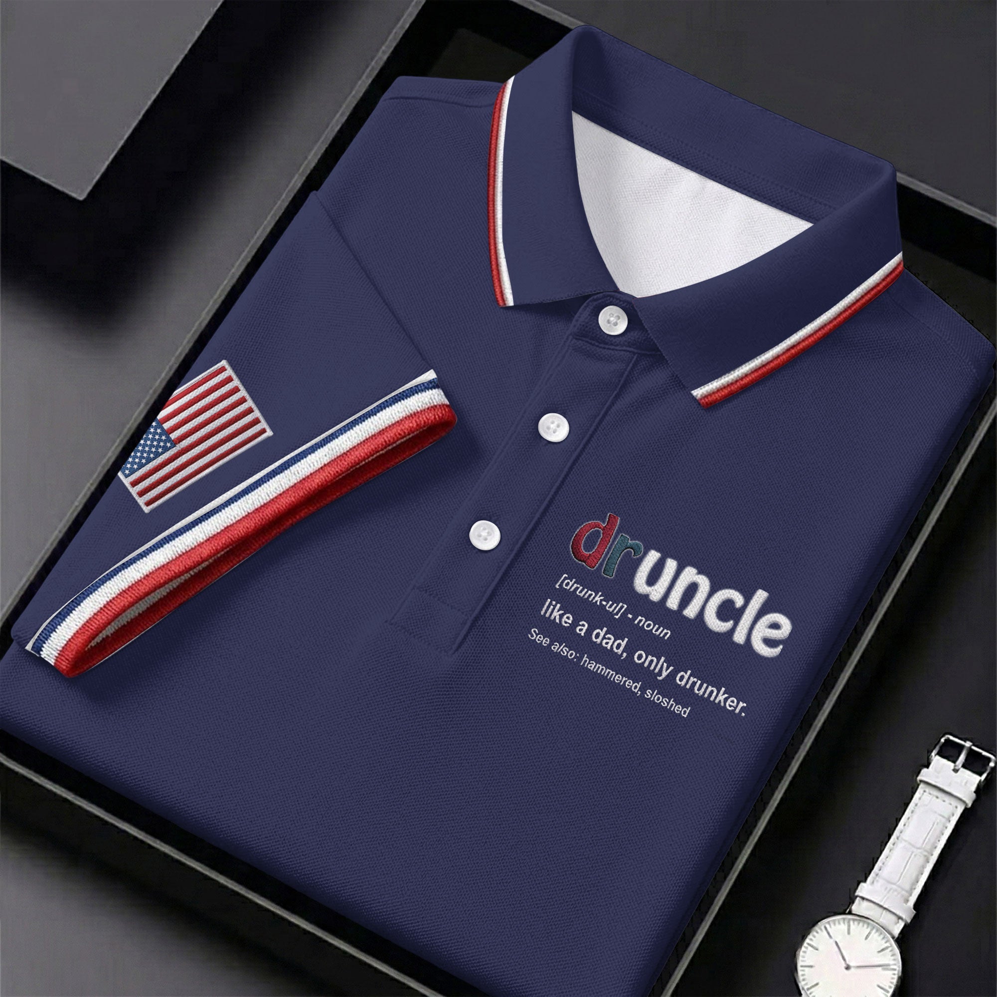Druncle Like A Dad Only Drunker Father's Day Golf Shirt, Men's Funny Golf Shirts, Golf Gift For Dad