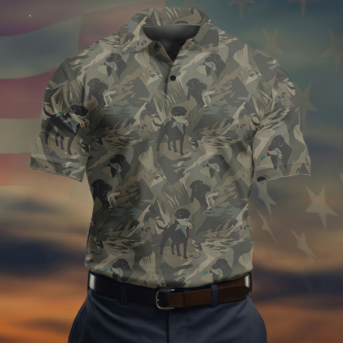 Duck Hunting Labrador Hawaiian Golf Shirt, Golf Shirts For Men, Mens Golf Apparel