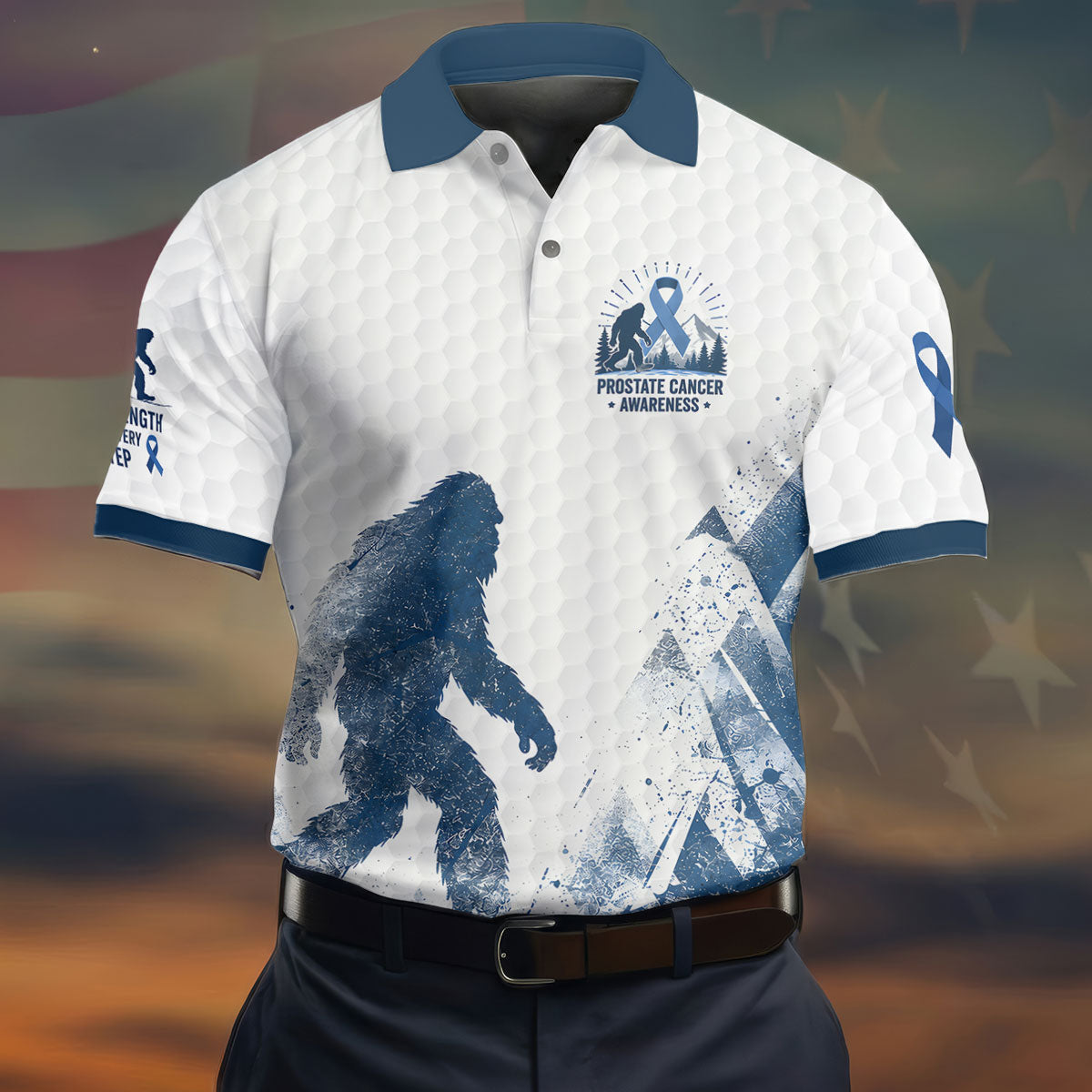 Bigfoot Prostate Cancer Awareness Polo Shirt, Mens Golf Polo, Printed Golf Shirts
